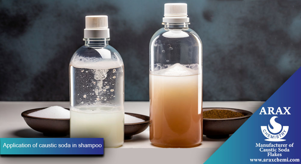 Application of caustic soda in shampoo