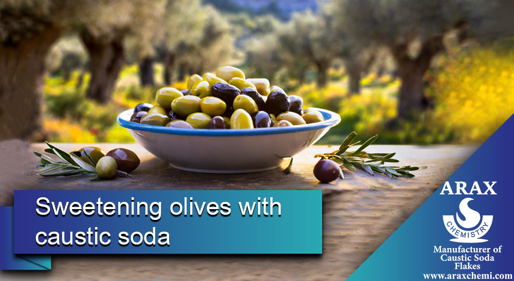 Sweetening olives with caustic soda